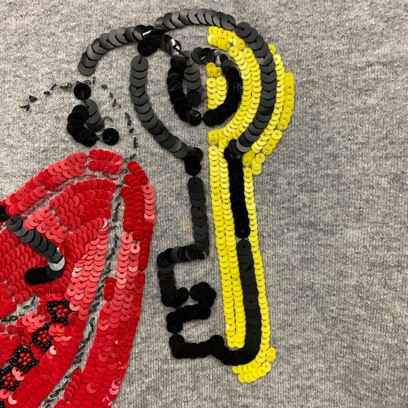 au jour le jour Sweatshirt Lip and Key Sequin Embellishment Women's Size 38 6 US - Picture 5 of 13